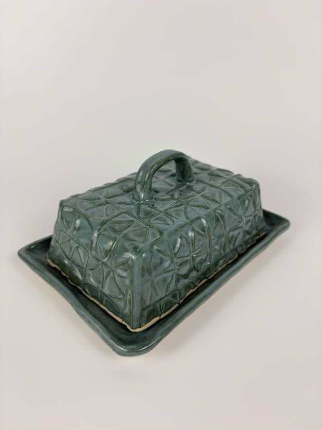 Geometric Stamped Butter Dish