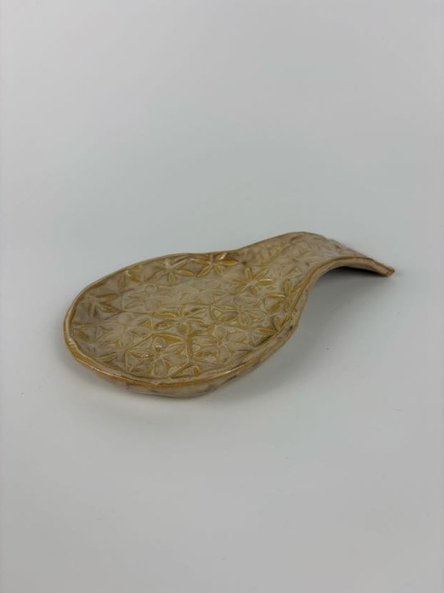 Rustic Geometric Stamped Spoon Rest