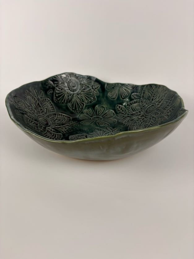 Floral Stamped Organic Bowl