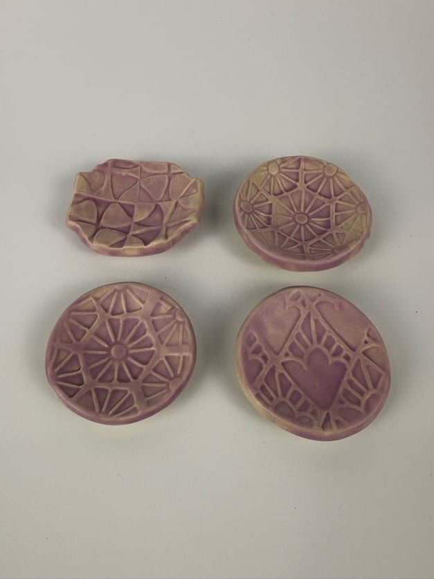 Matte Lilac Stamped Trinket Dishes