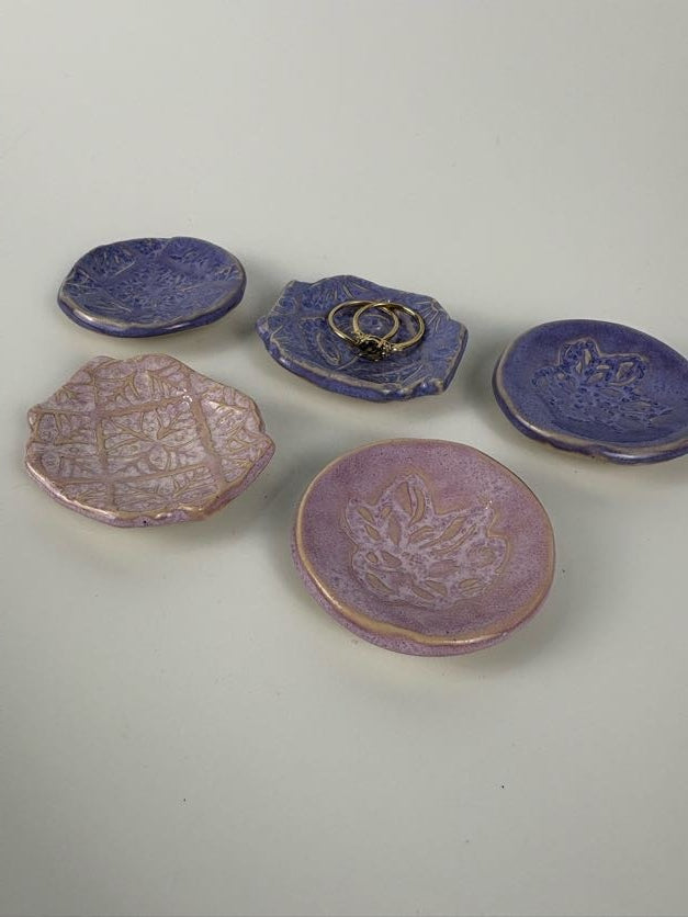 Pink & Purple Stamped Trinket Dishes