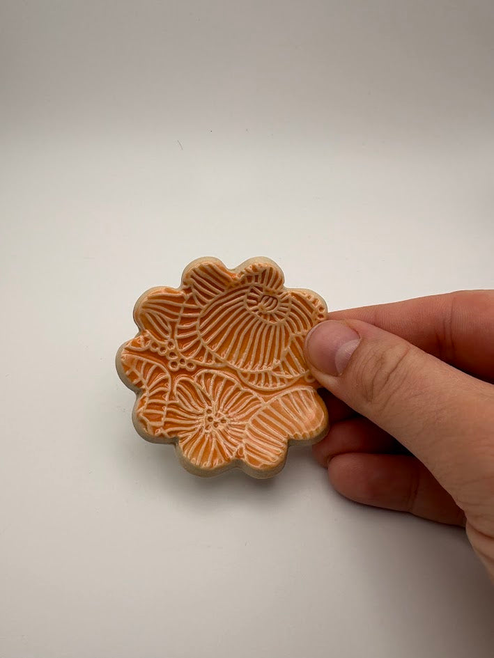 Tiny Orange Dreamsicle Flower Trinket Dish