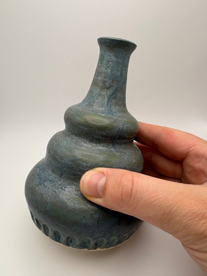 Blue Stone Bud Vase