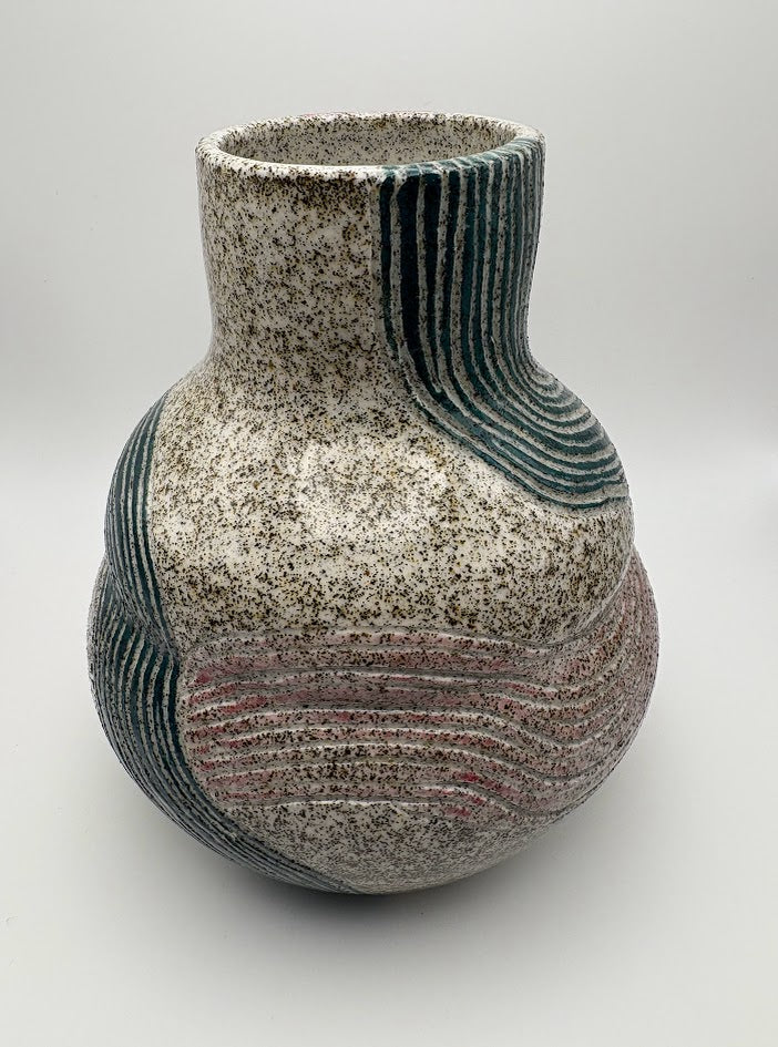 Speckled Retro Lines Vase