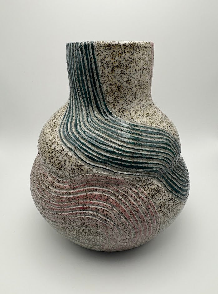 Speckled Retro Lines Vase