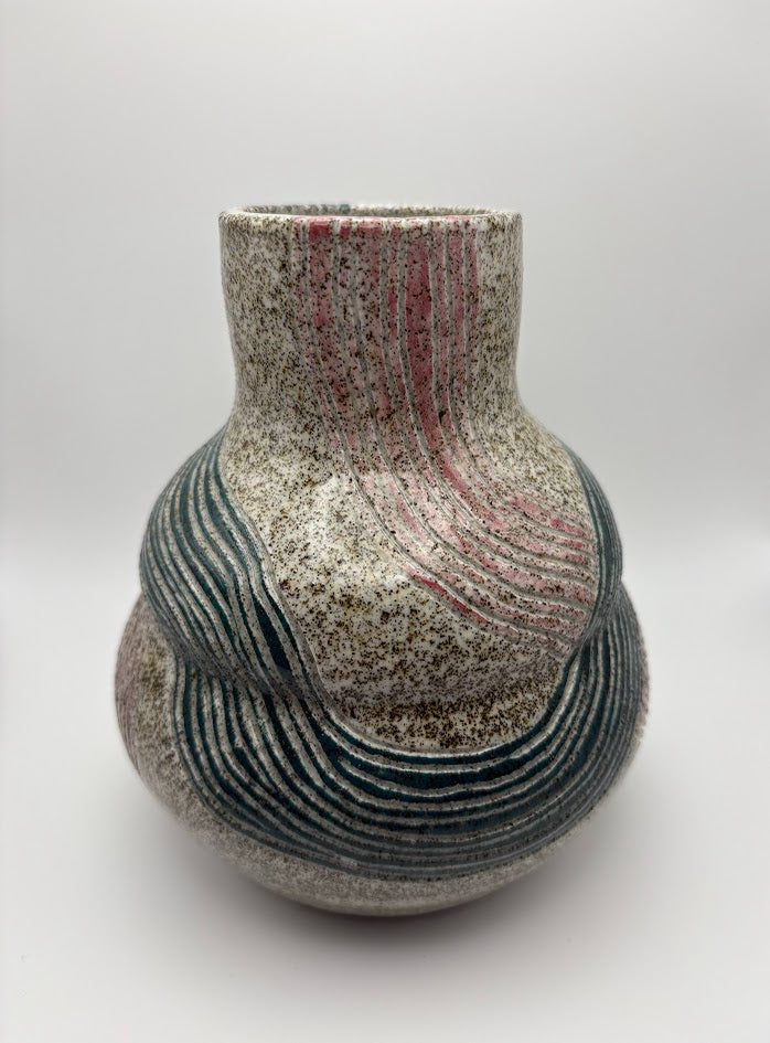 Speckled Retro Lines Vase