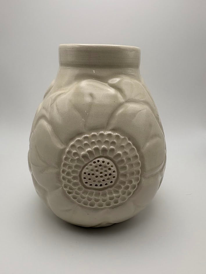 Floral Carved Porcelain Vase