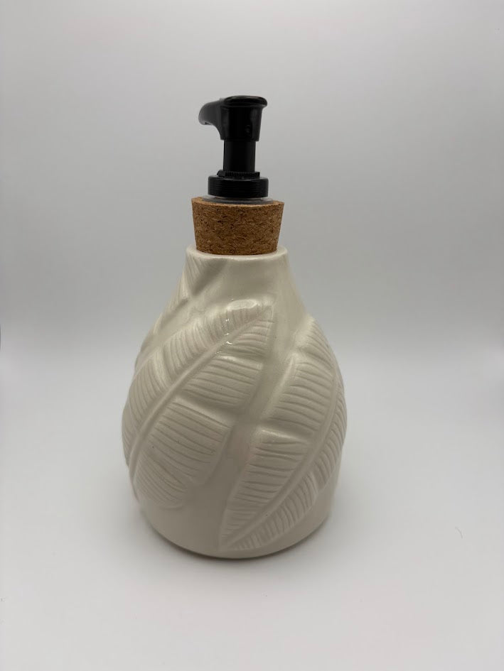 Tropical Leaves Porcelain Soap Dispenser