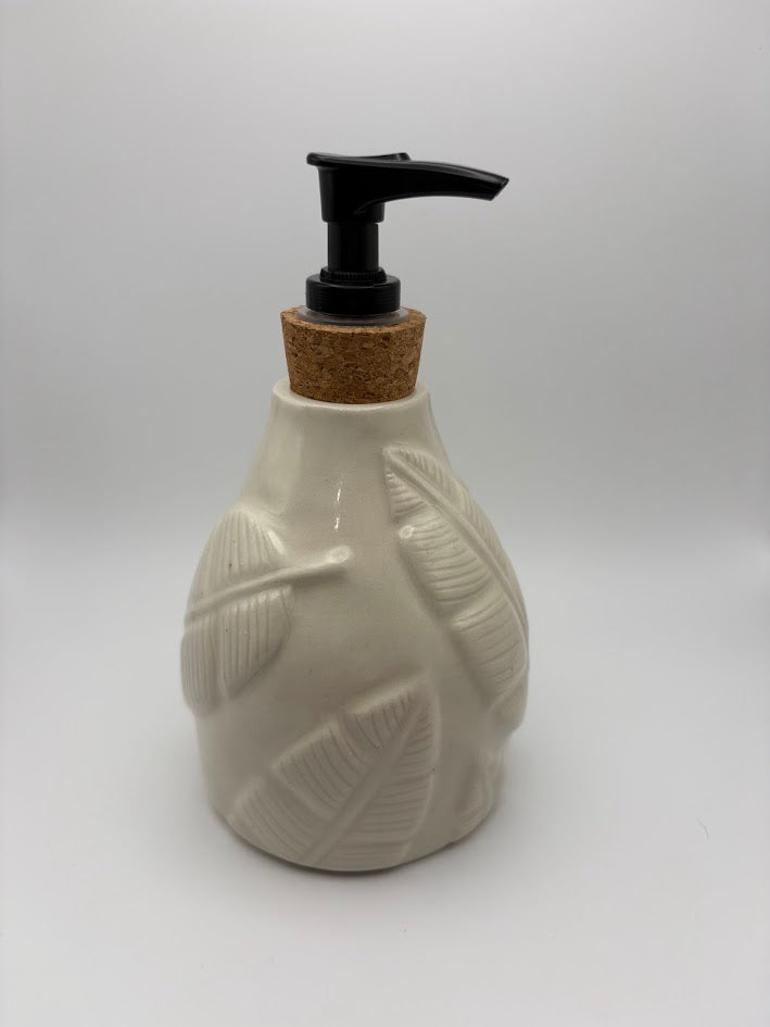 Tropical Leaves Porcelain Soap Dispenser