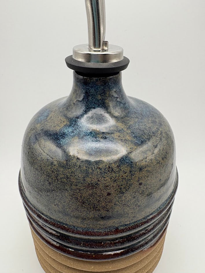 Brown & Blue Textured Oil Bottle