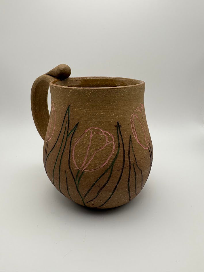 Brown Tulip Inlay Mug