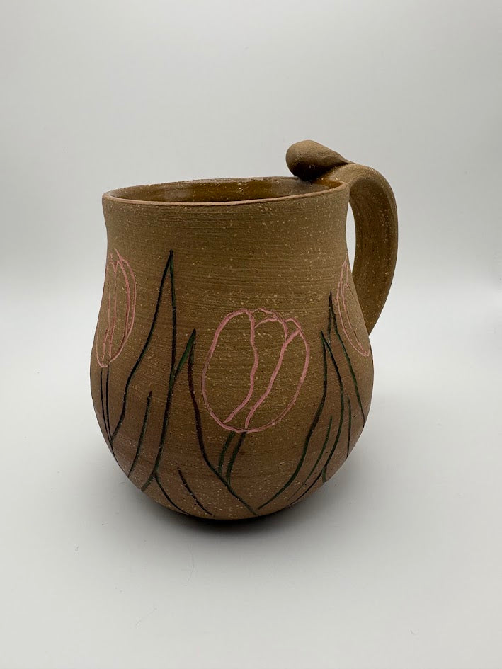 Brown Tulip Inlay Mug