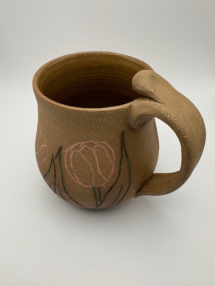 Brown Tulip Inlay Mug
