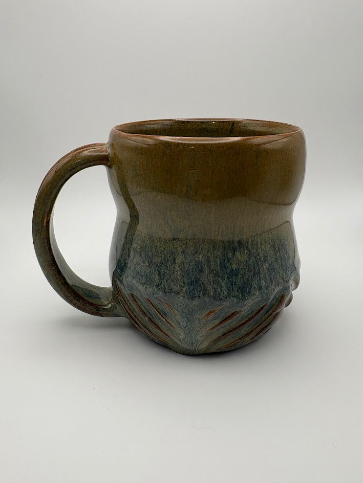 Carved Diagonals Earthy Mug