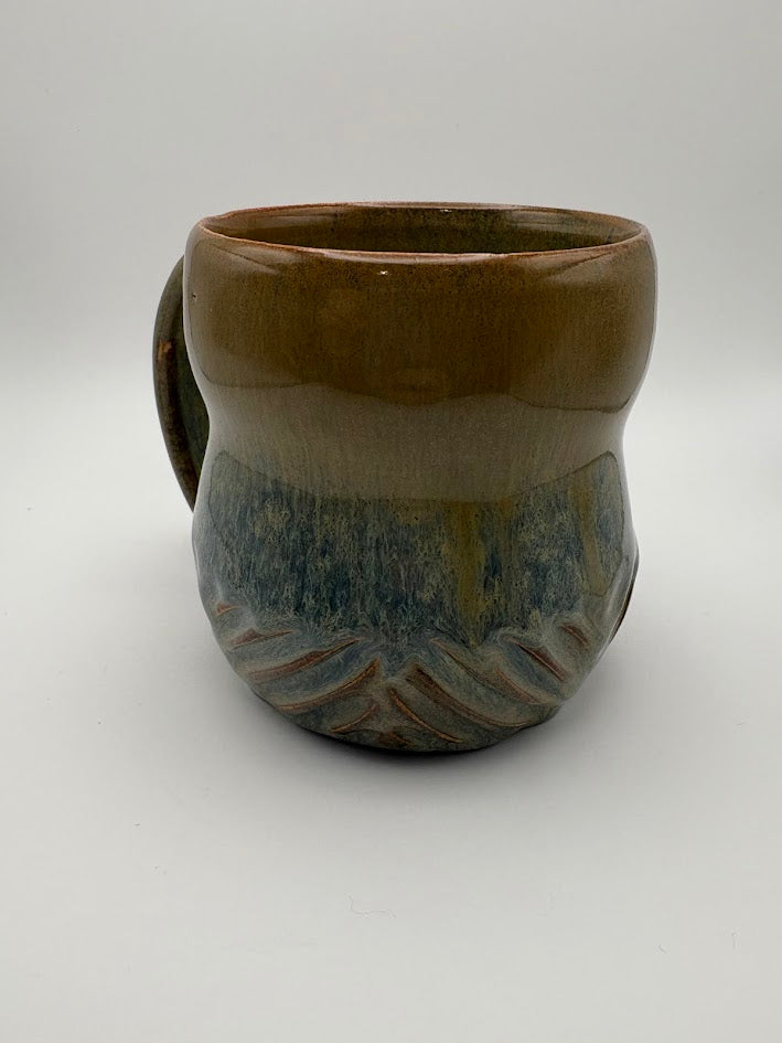 Carved Diagonals Earthy Mug