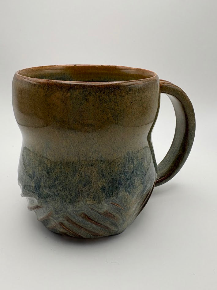 Carved Diagonals Earthy Mug
