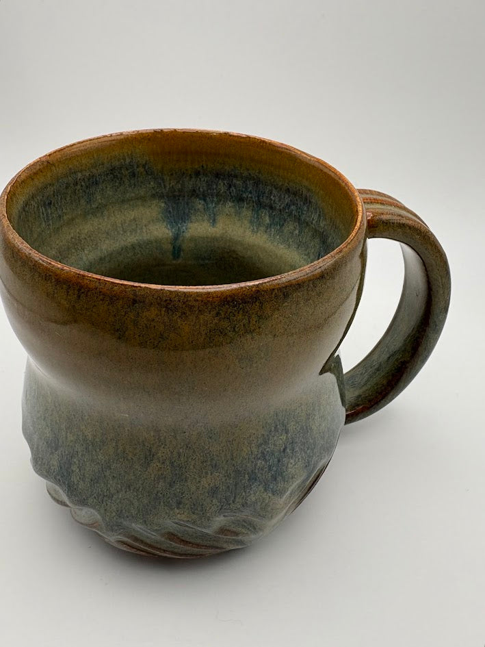 Carved Diagonals Earthy Mug