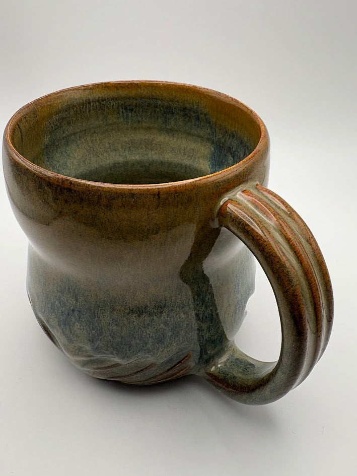 Carved Diagonals Earthy Mug