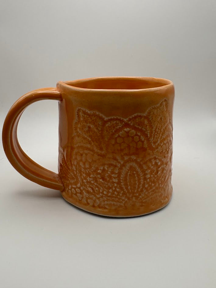 Lace Inlay Mug in Dreamsicle