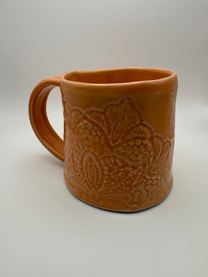 Lace Inlay Mug in Dreamsicle