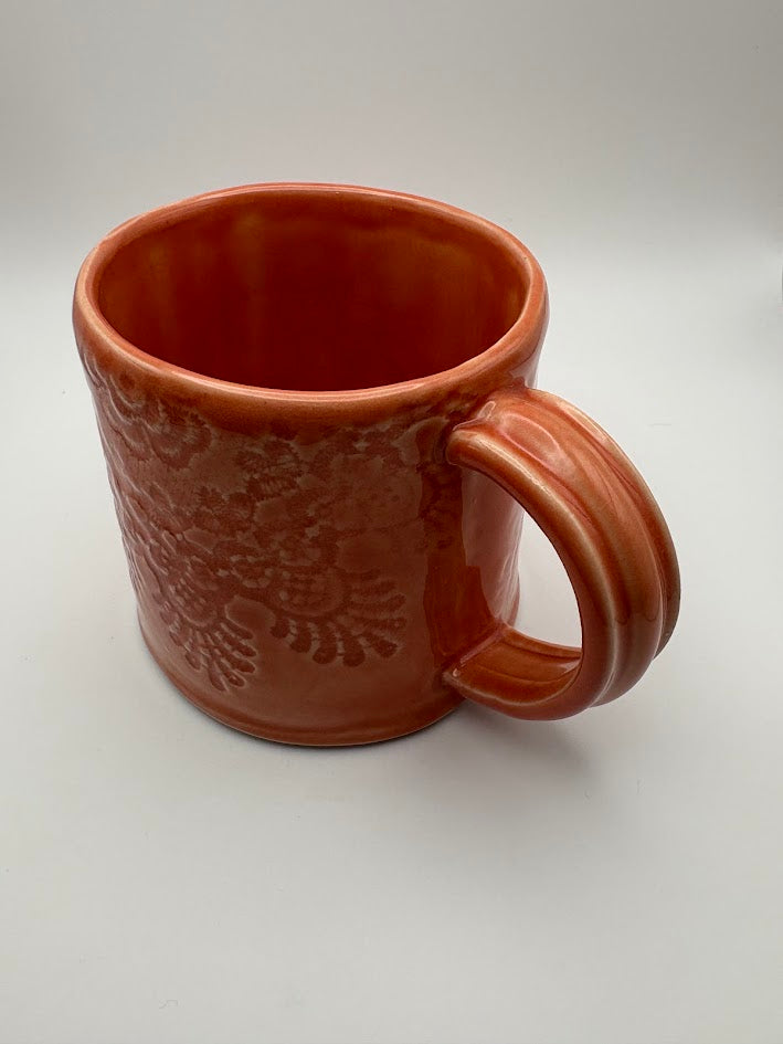 Lace Inlay Mug in Pink