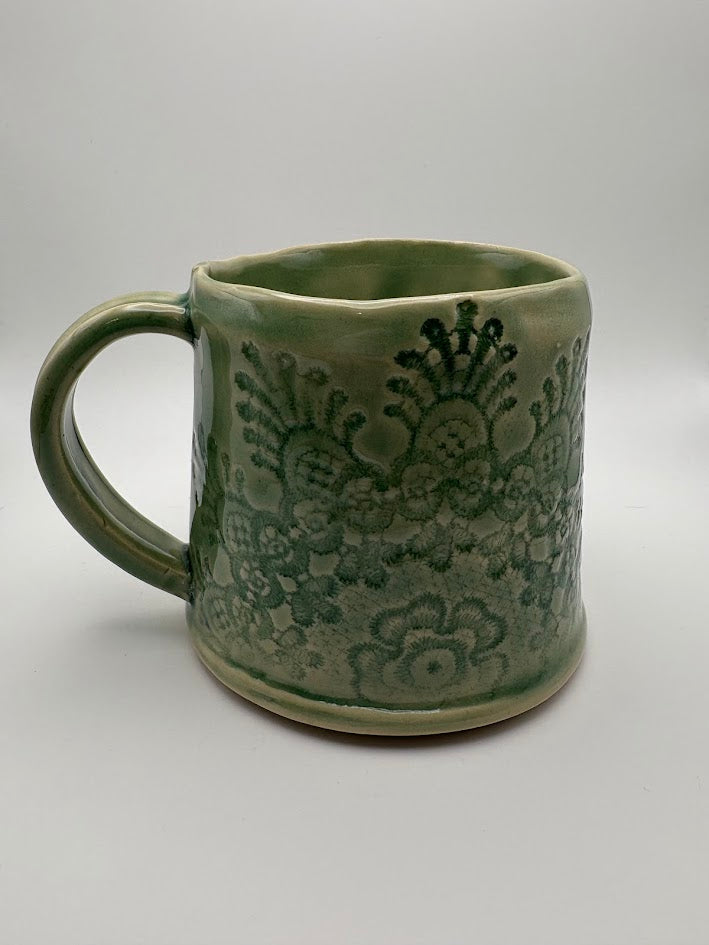 Lace Inlay Mug in Green