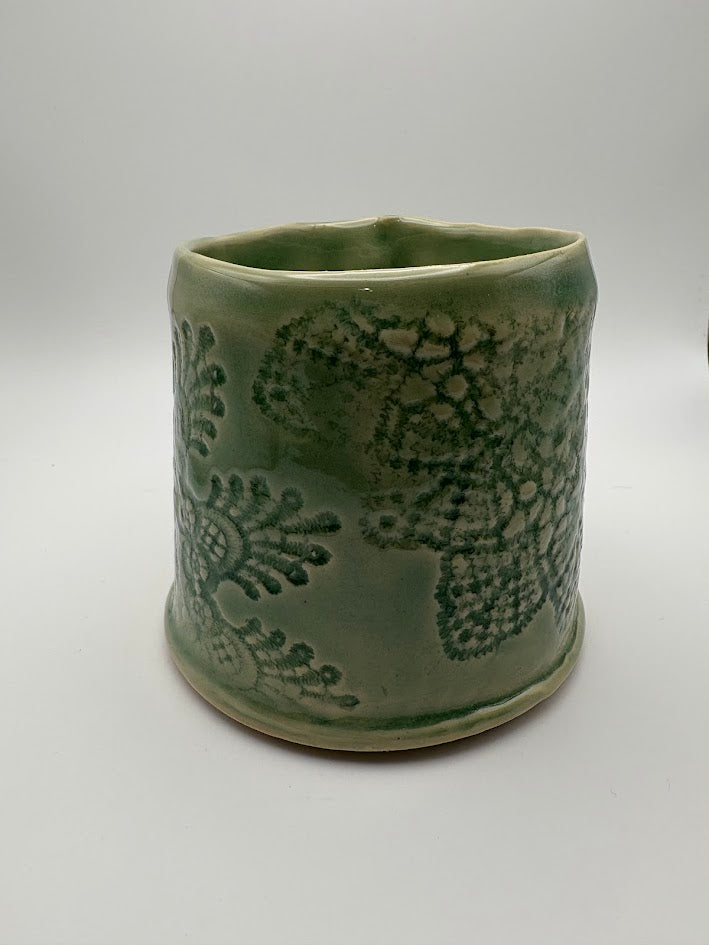 Lace Inlay Mug in Green