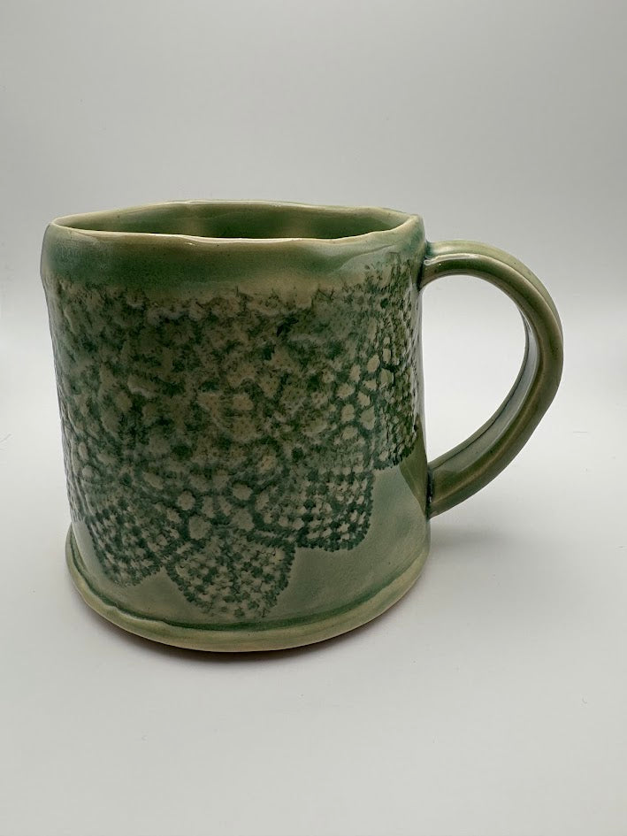 Lace Inlay Mug in Green