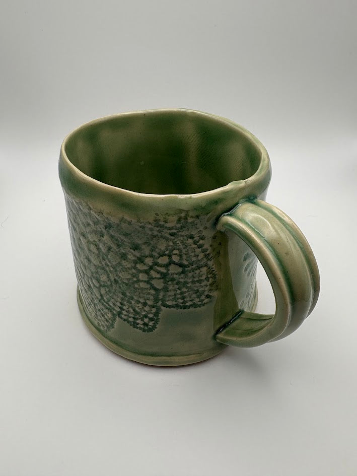 Lace Inlay Mug in Green