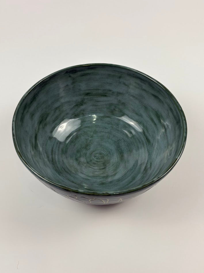 Carved Tulips Serving Bowl