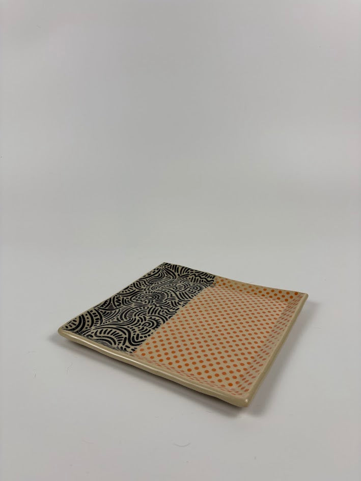 Dots & Squiggles Square Dish