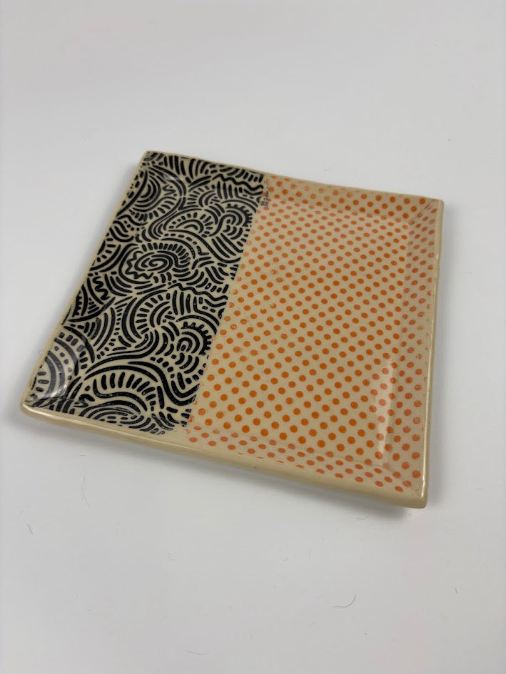 Dots & Squiggles Square Dish