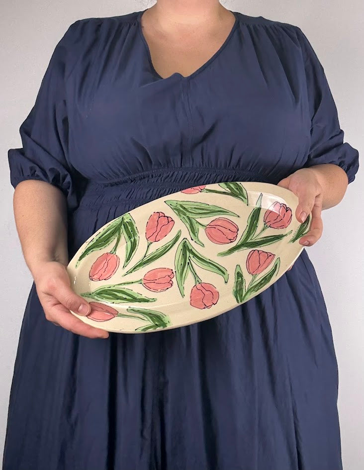 Tulips Serving Dish