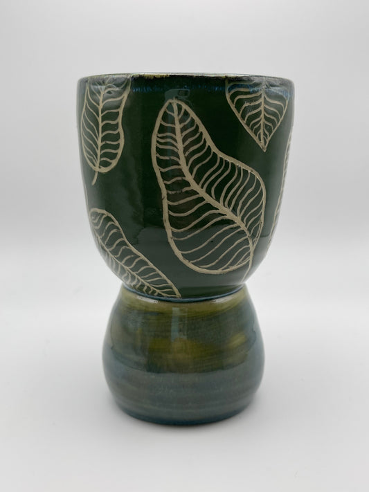 Sgraffito Leaf Cup