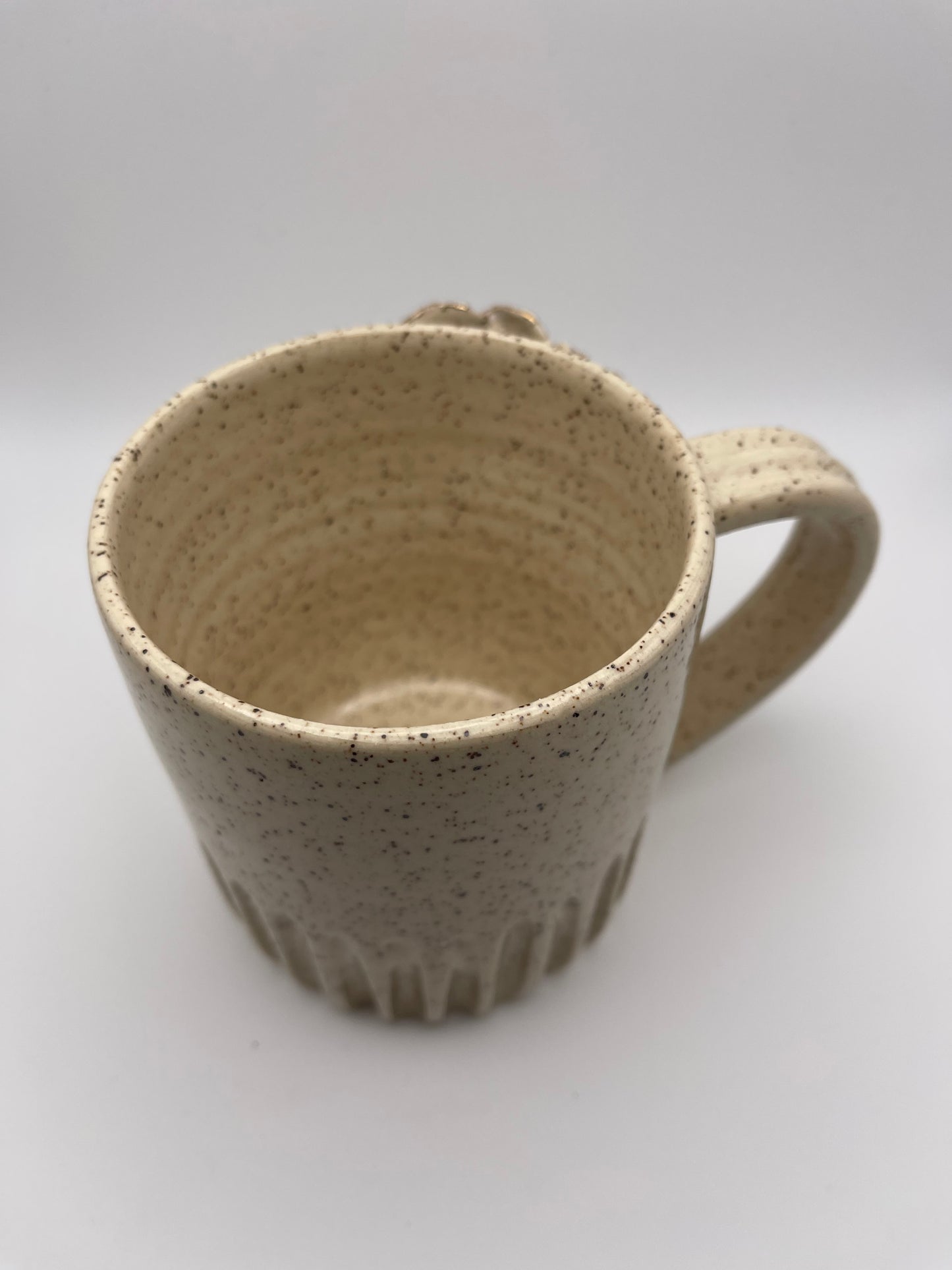 Gold Hand Sculpted Flower Mug