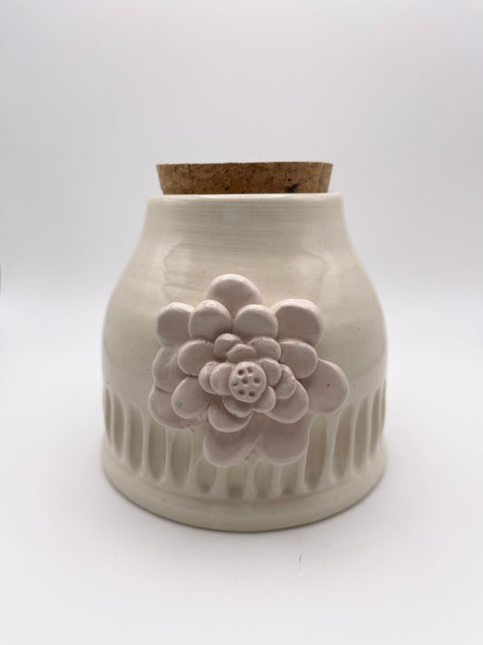 Single Flower Porcelain Jar