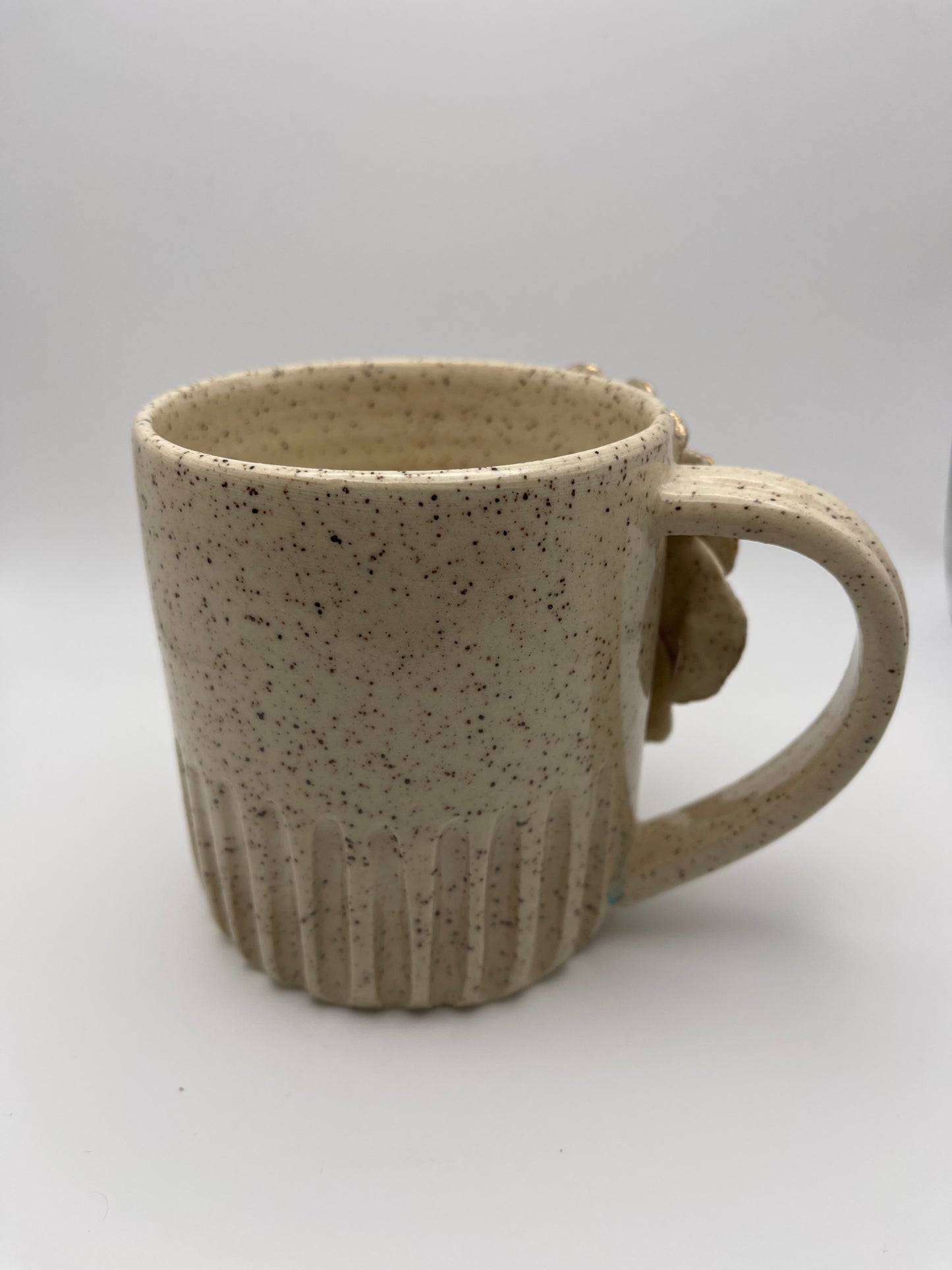 Gold Hand Sculpted Flower Mug