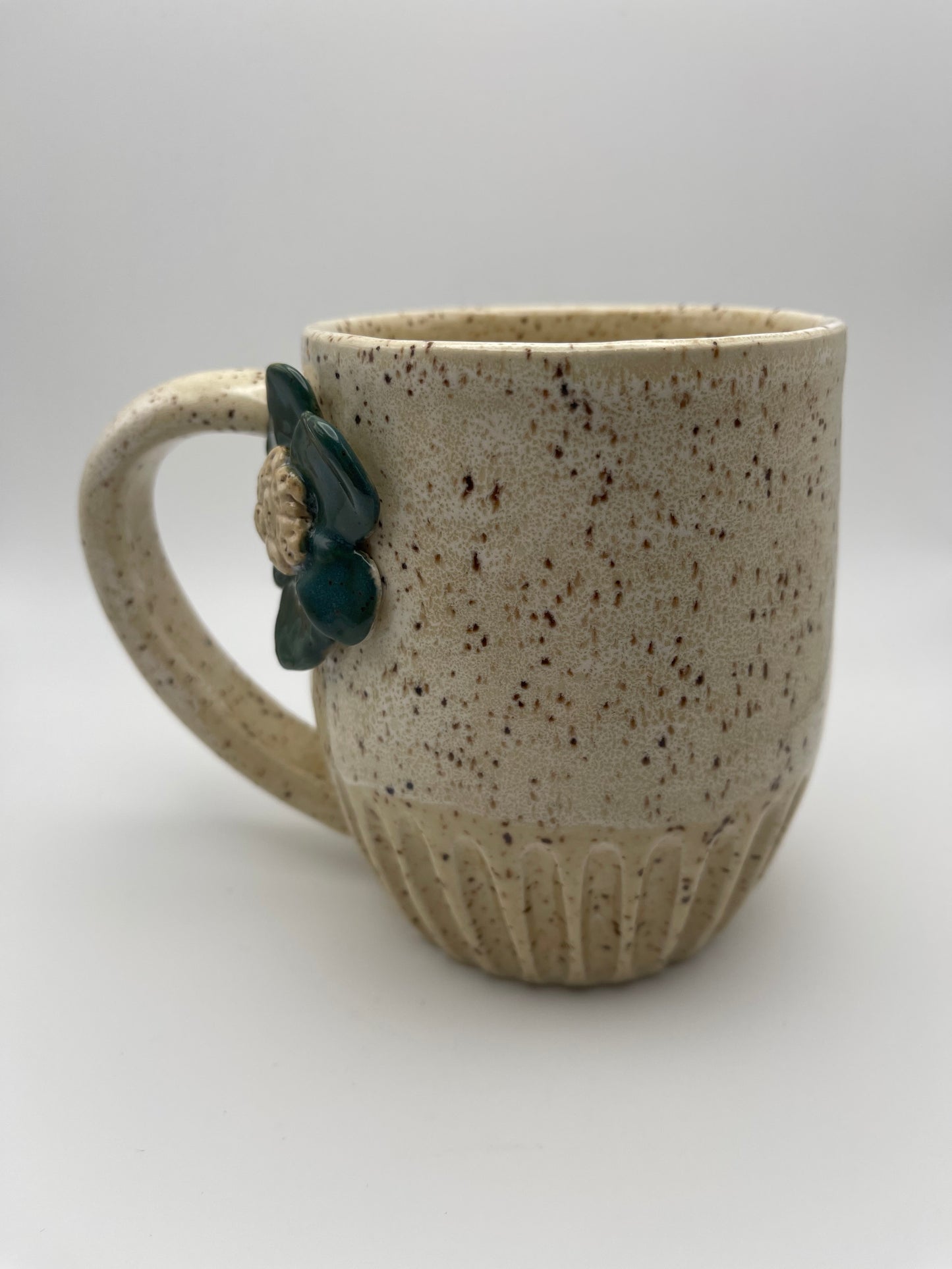 Hand Sculpted Flower Mug