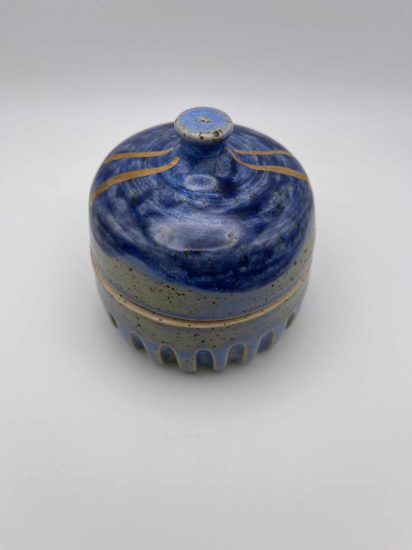 Blue Jar with Gold