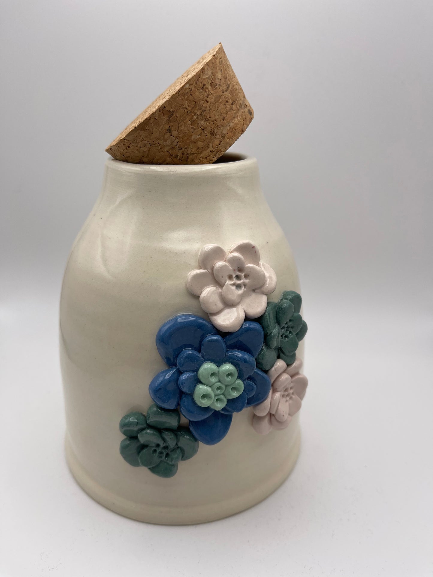 Large Multi Flower Porcelain Jar