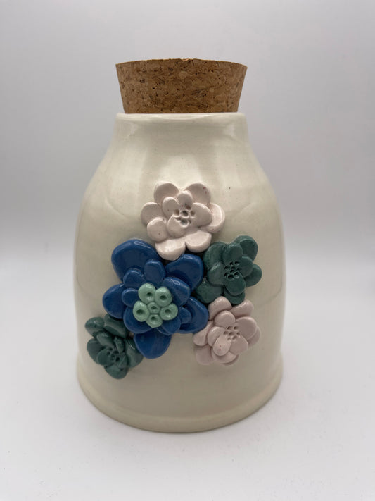 Large Multi Flower Porcelain Jar