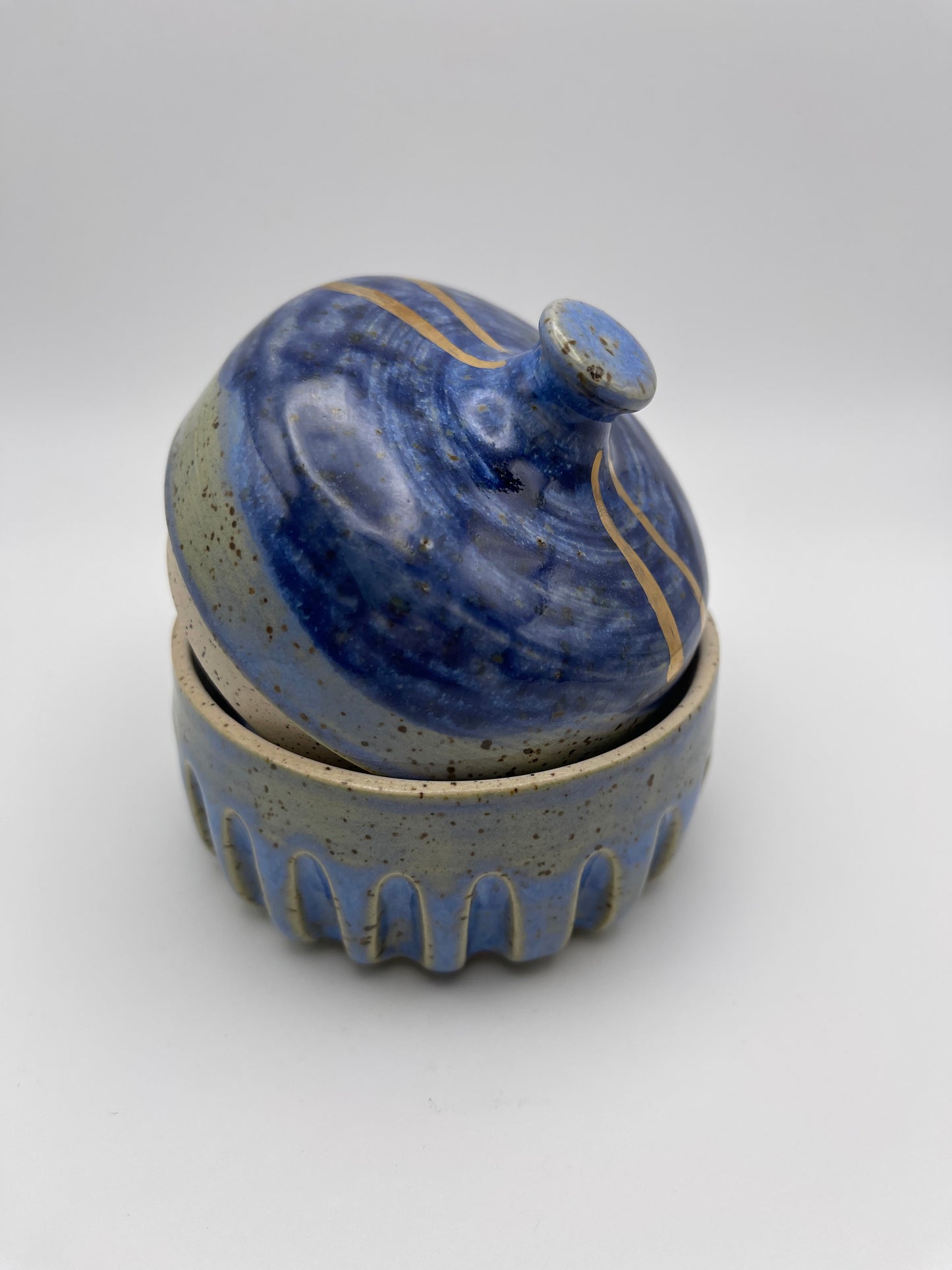 Blue Jar with Gold