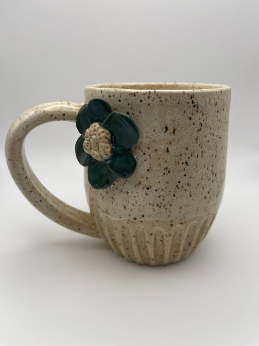 Hand Sculpted Flower Mug