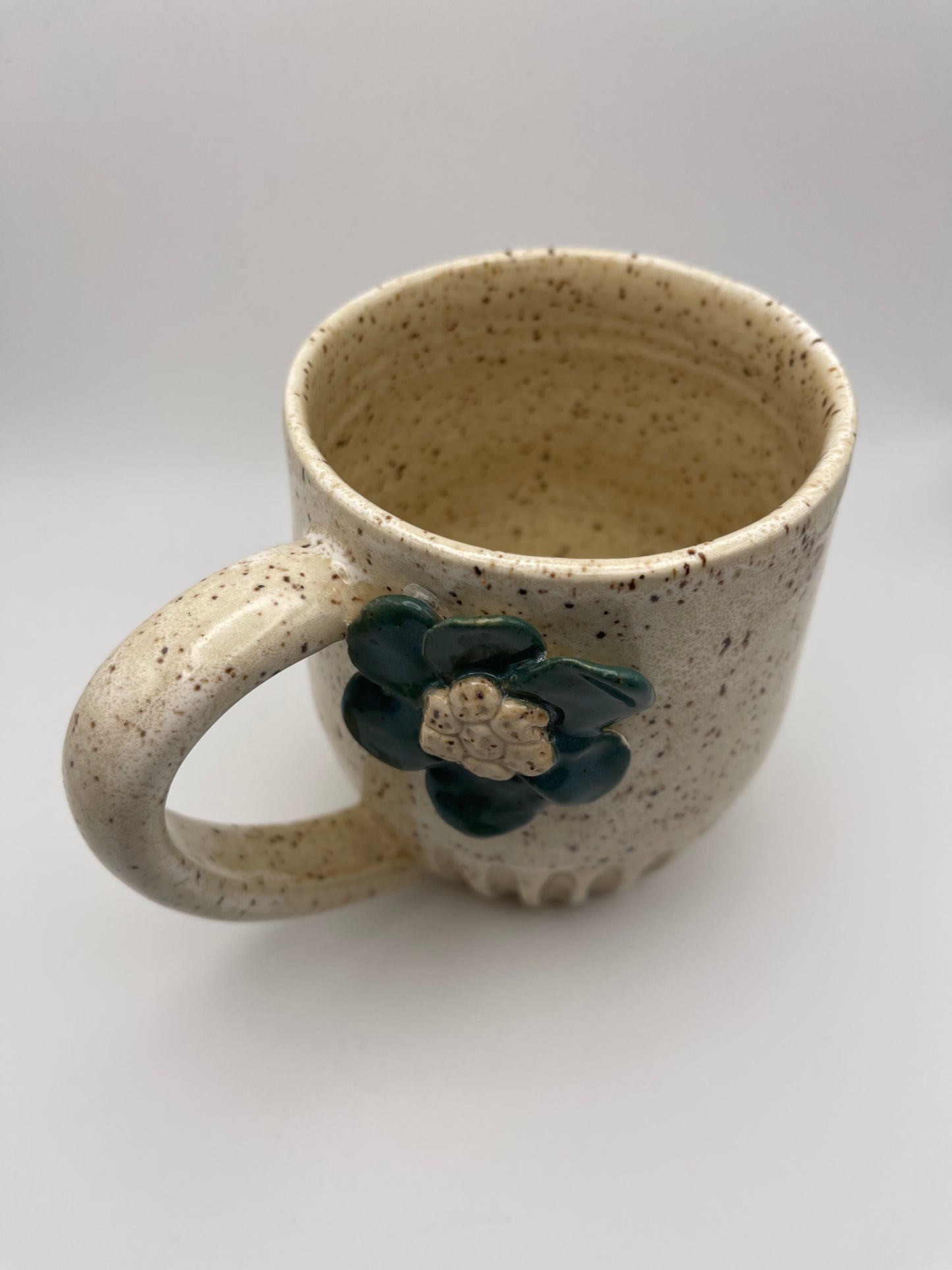 Hand Sculpted Flower Mug