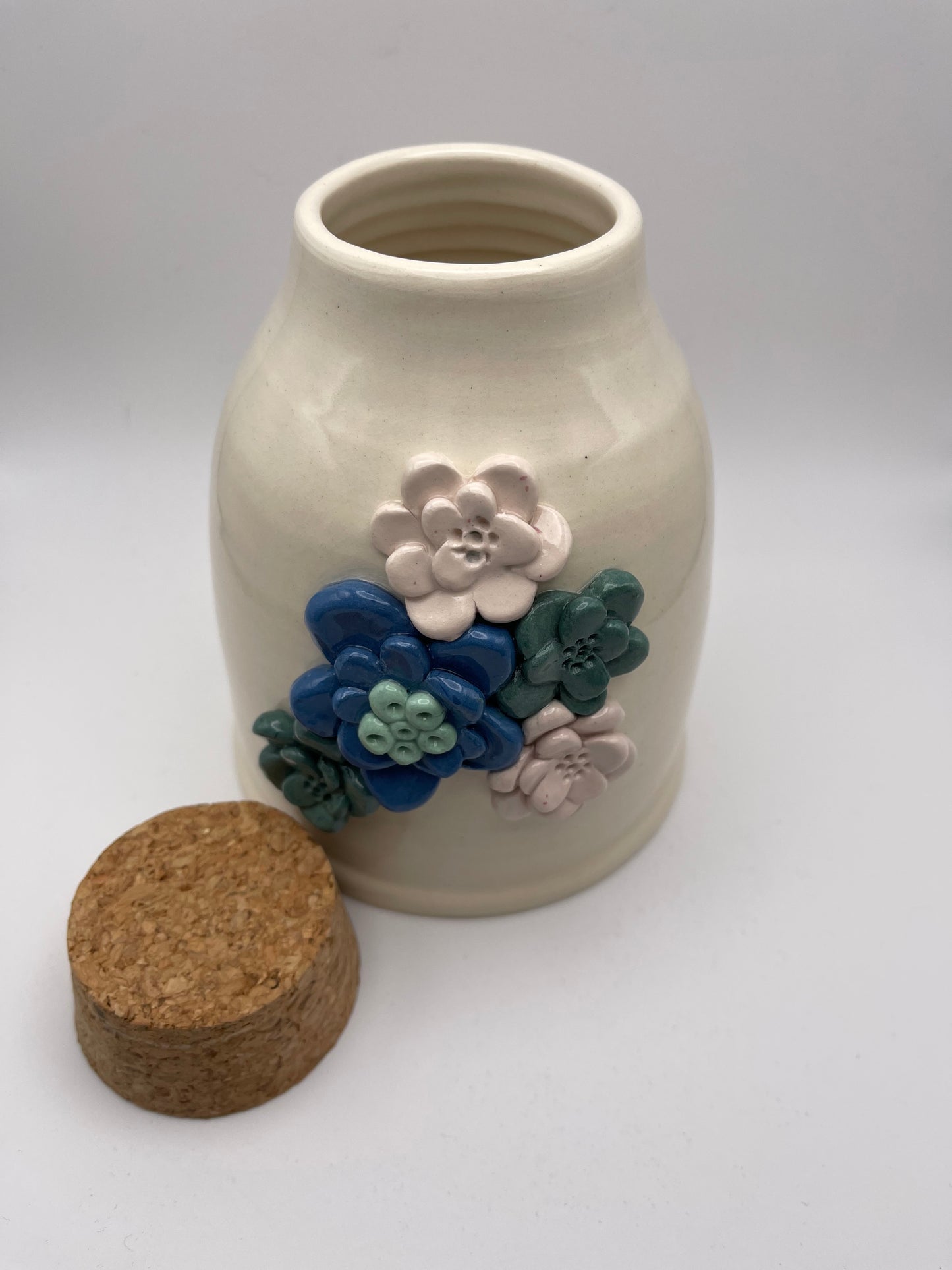 Large Multi Flower Porcelain Jar