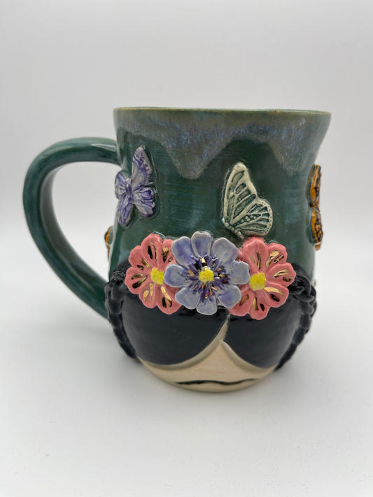 Frida Butterfly Mug with Gold