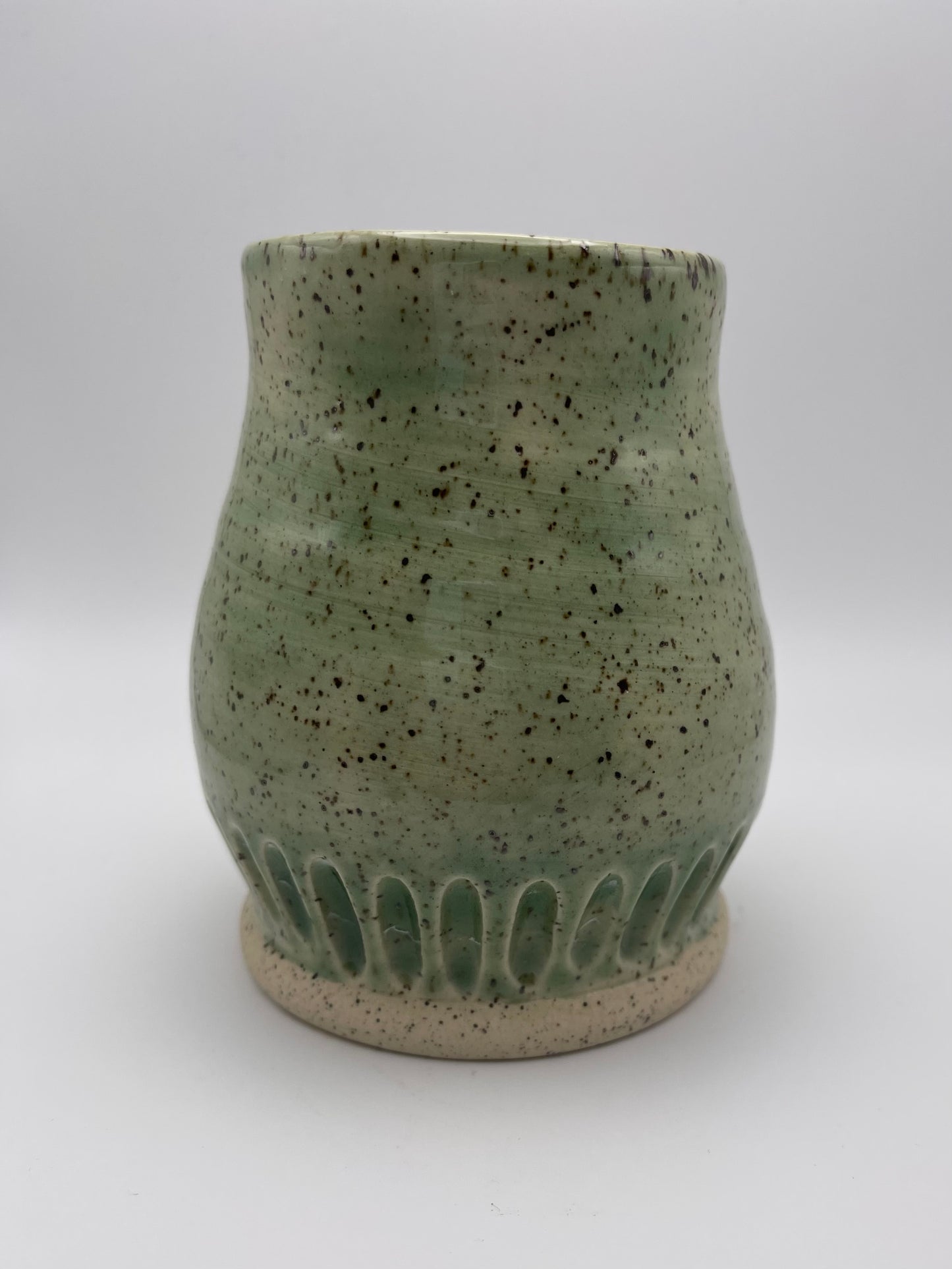 Speckled Green Vase/Pen Cup