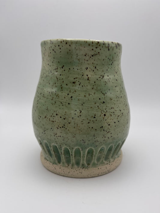 Speckled Green Vase/Pen Cup