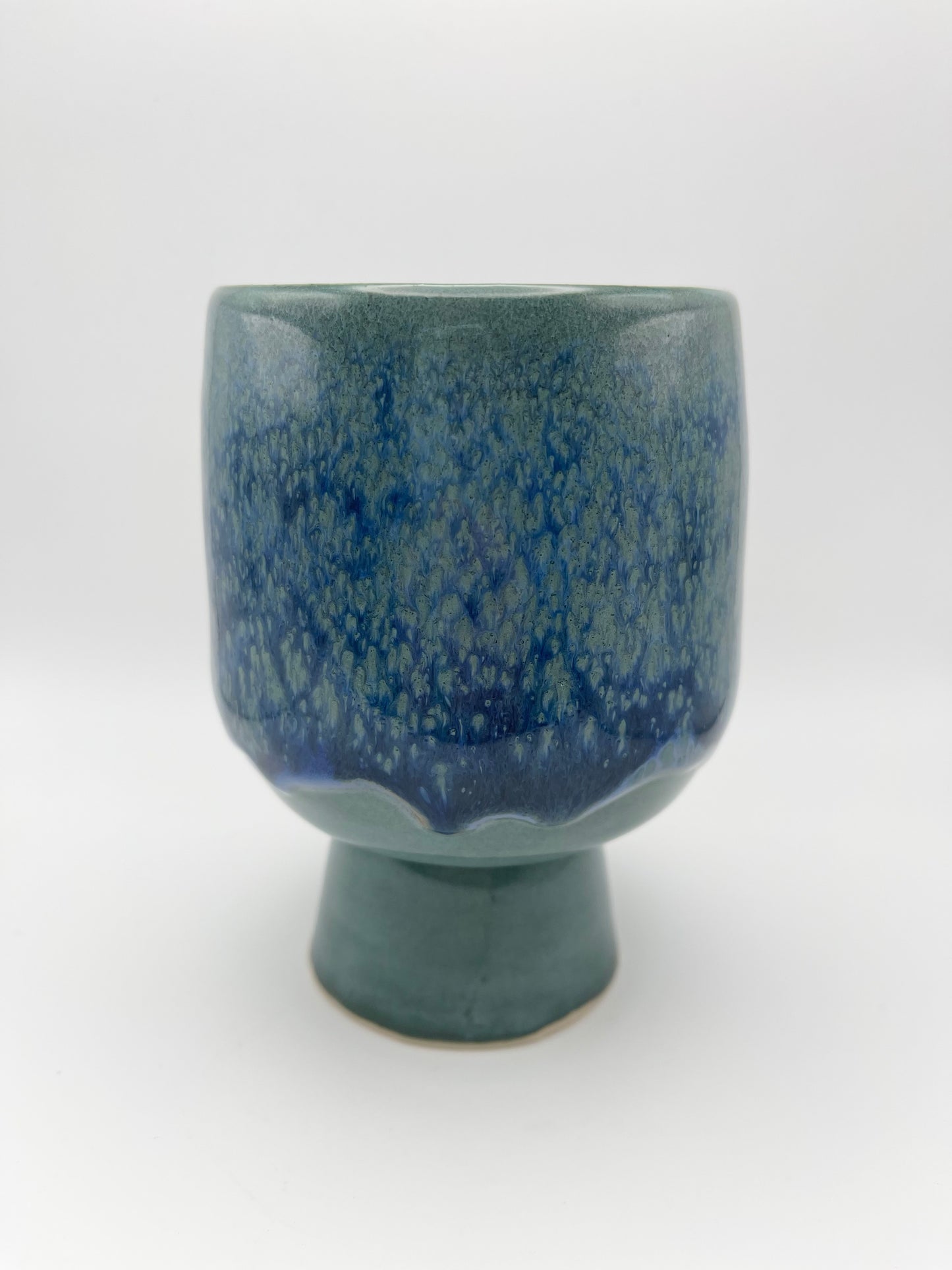 Drippy Glaze Pedestal Cup (B)