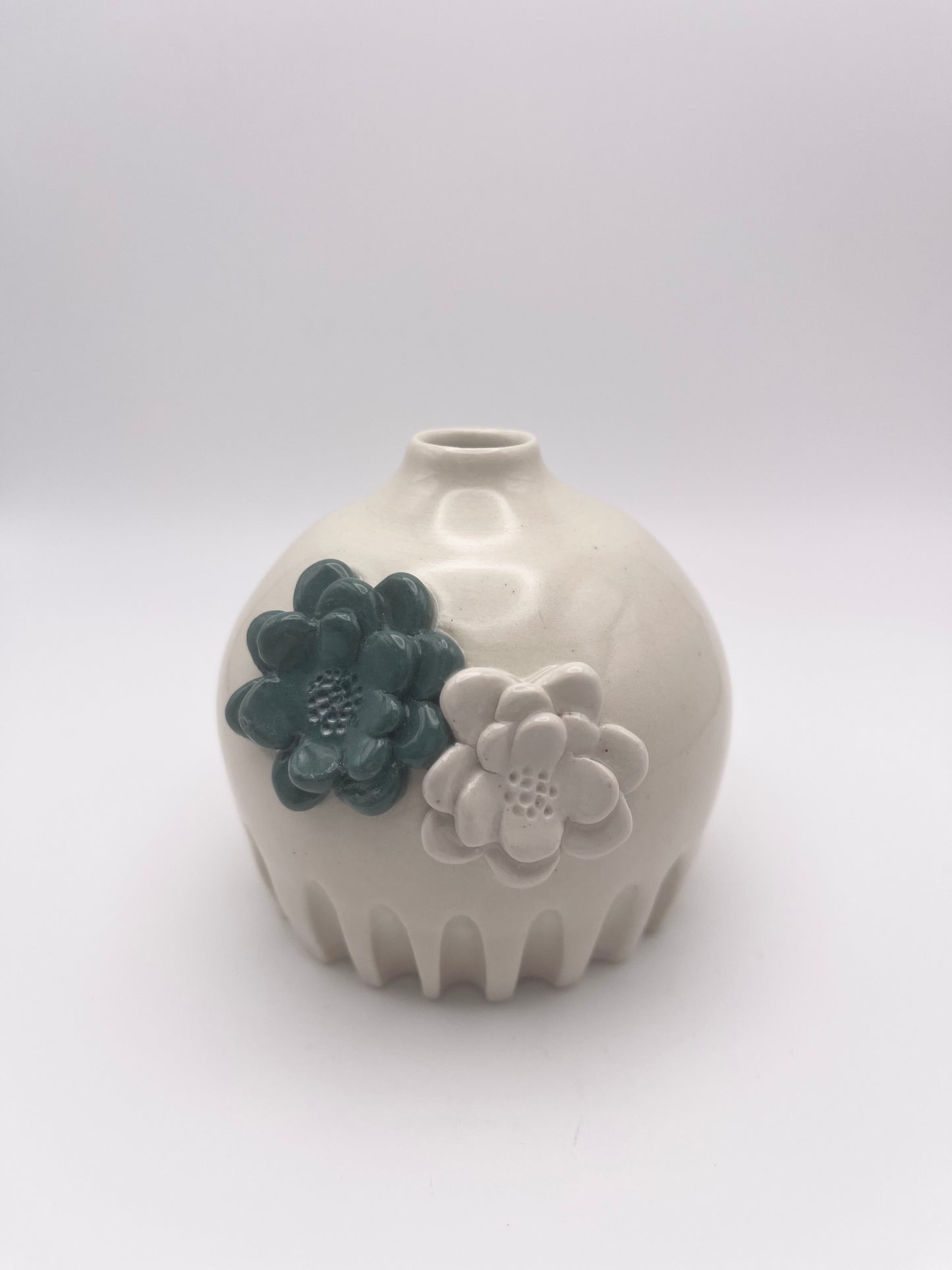 Double Flower Mini Porcelain Vase